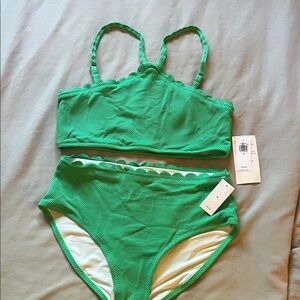 Textured strap halter bikini